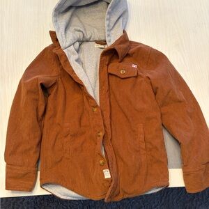 Appaman Brown Corduroy Kids Jacket with Gray Hood